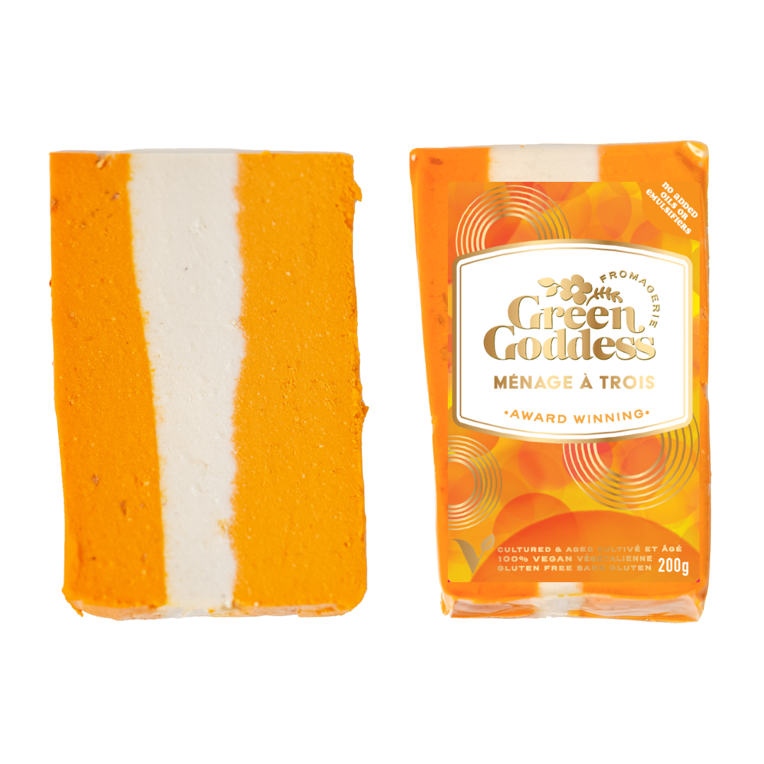 Vegan Layered Cheddar Cheese — Green Goddess Fromagerie